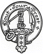 A drawing of a clan carmichael broken spear crest
