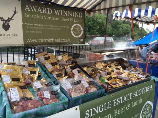 Carmichael Estate Farm Meats stall at Edinburgh Farmers Market